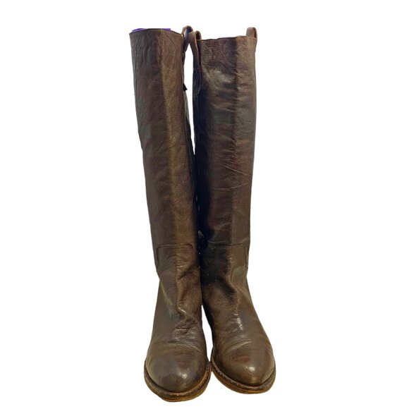 Fatte A Mano per King Brown Leather‎ Tall Riding Boots - Picture 6 of 13